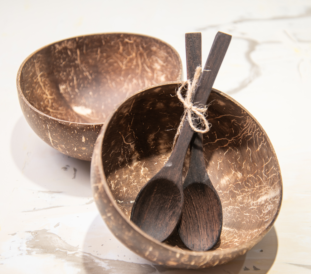 Coconut Bowls and Spoon